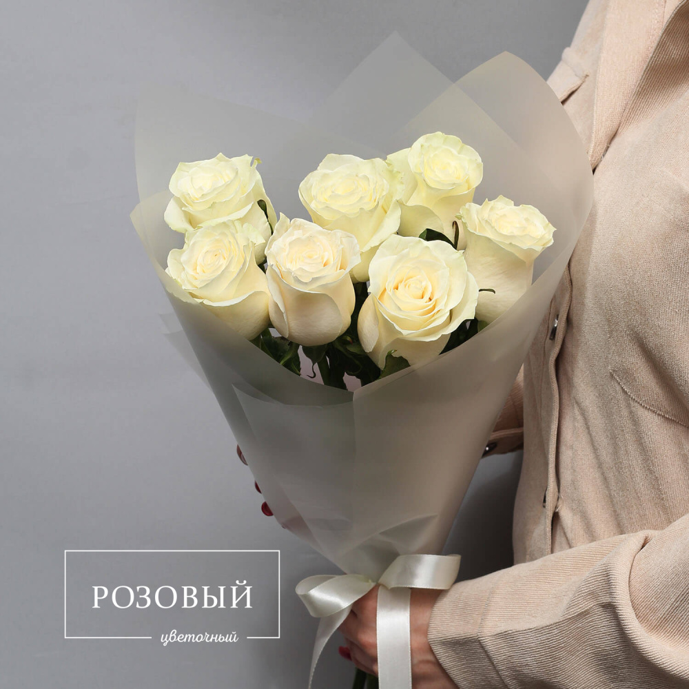 Букет из 7 белых роз