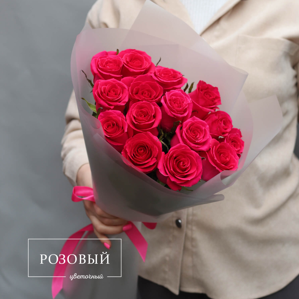 Букет из 15 розовых роз