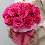 Букет из 15 розовых роз в коробке