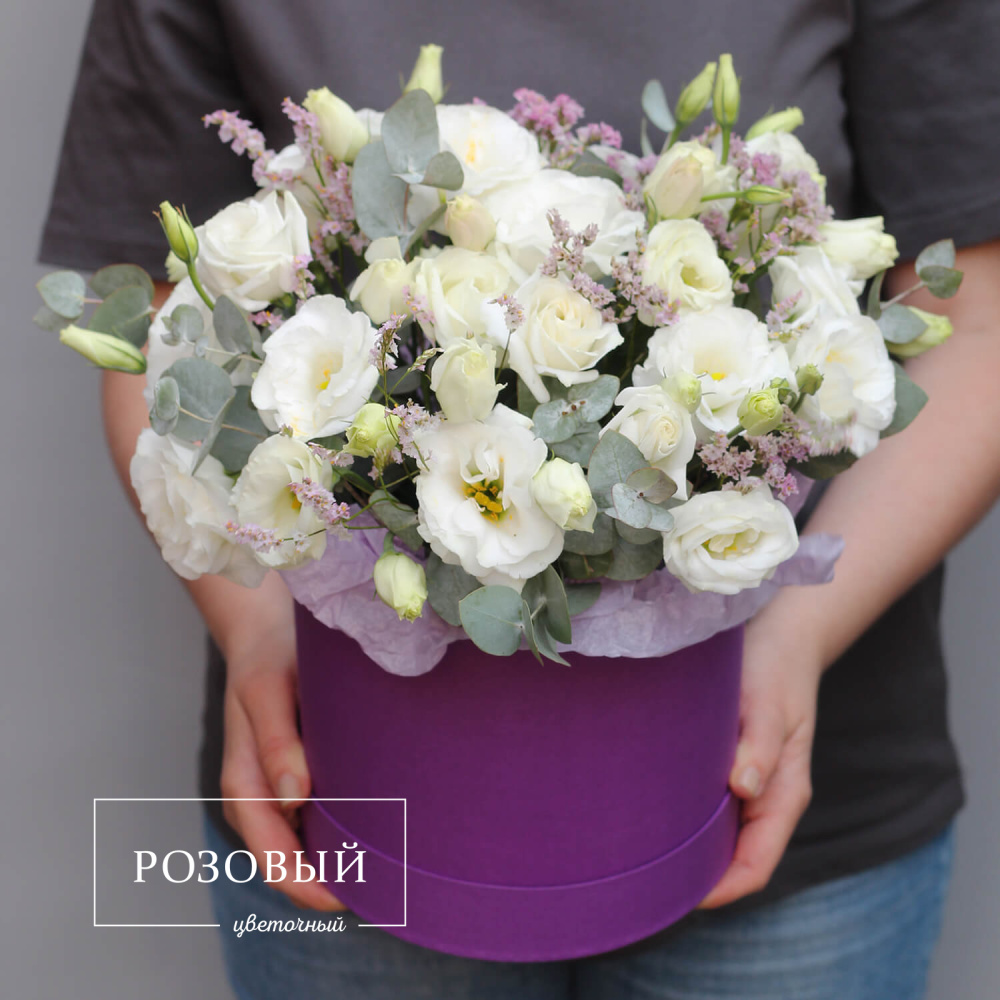 Букет эустом в коробке