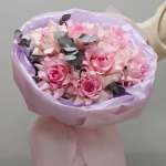Букет из 7 розовых французских роз