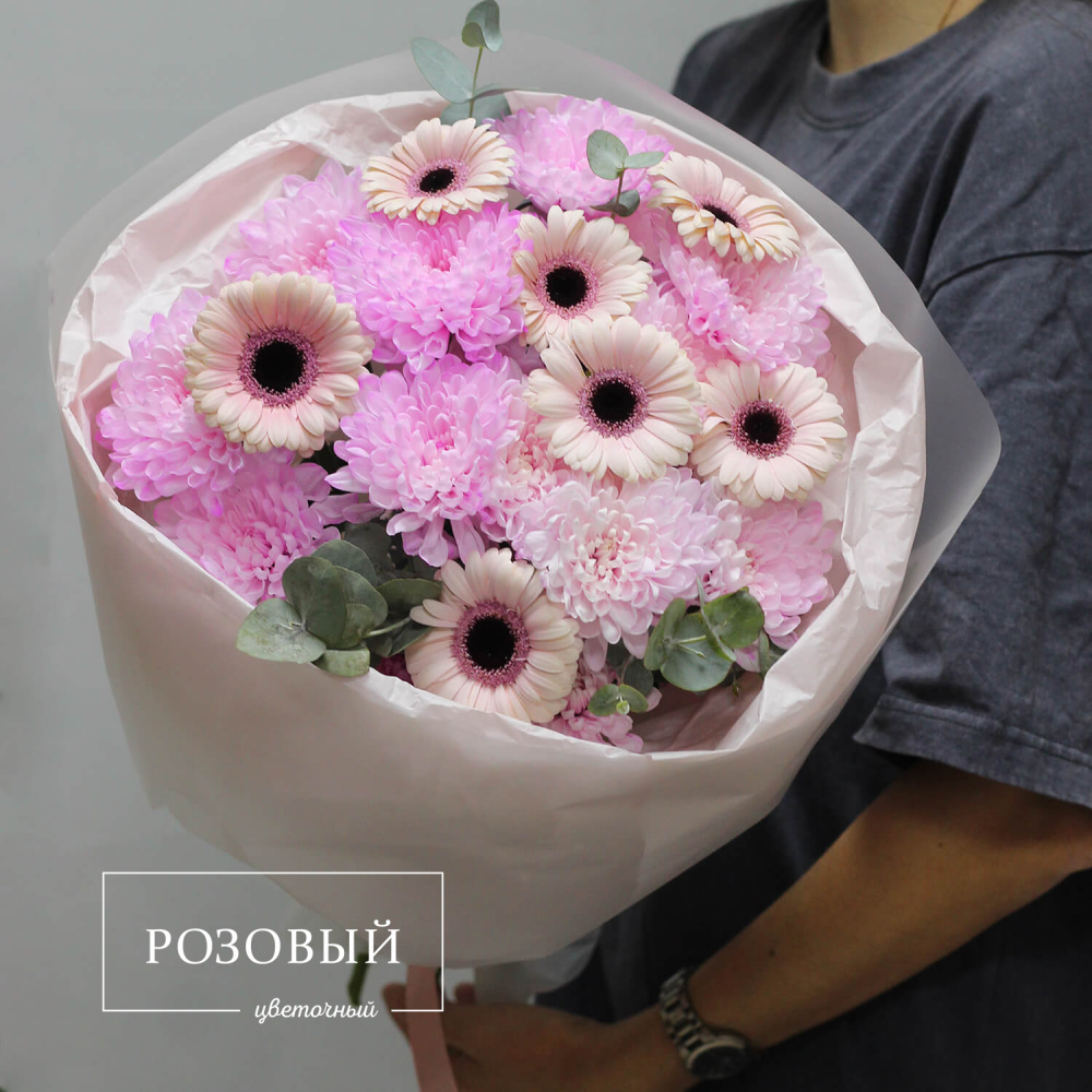 Букет из гербер и хризантем