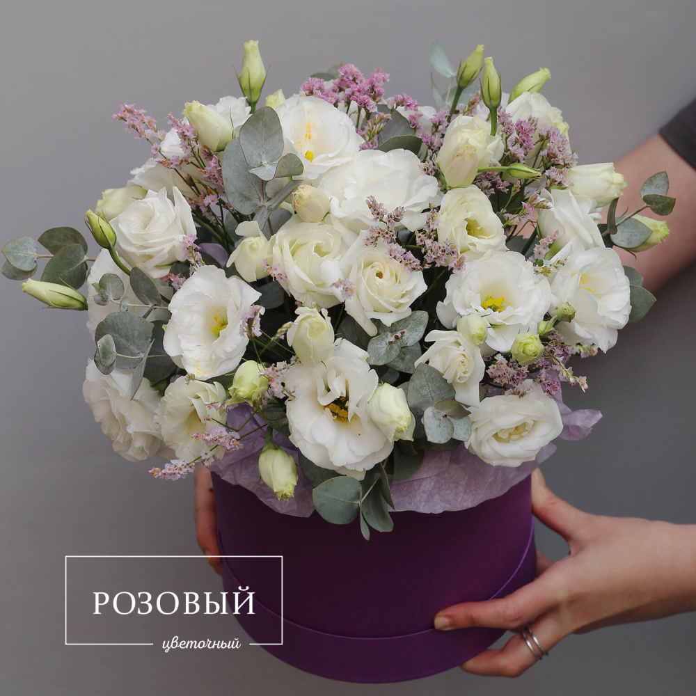 Букет эустом в коробке