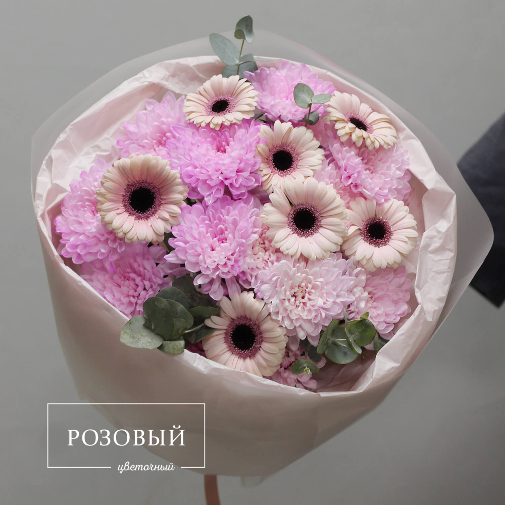 Букет из гербер и хризантем