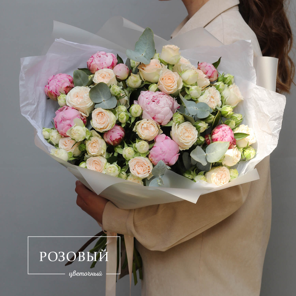 Букет с пионами "Моей любимой"