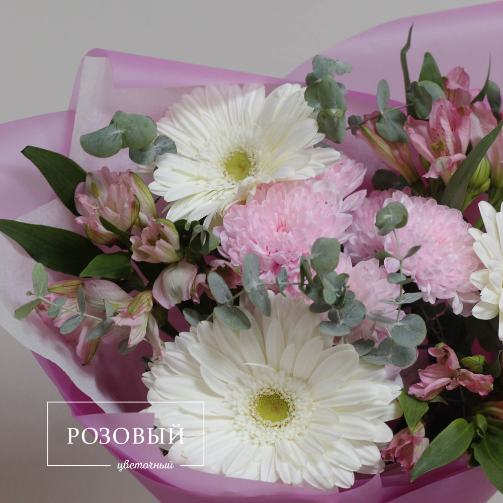 Букет с герберами "Любимой маме"