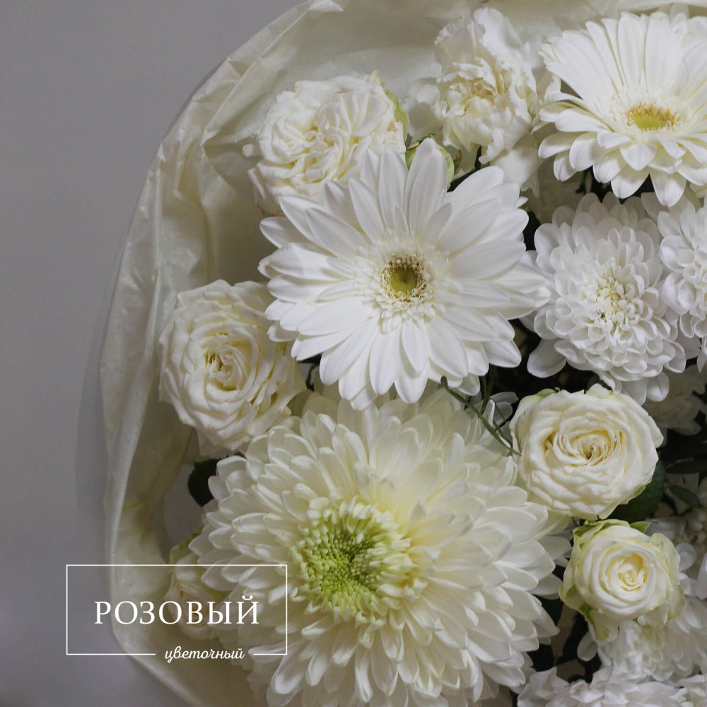 Круглый букет "Ванильный"