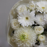 Круглый букет "Ванильный"