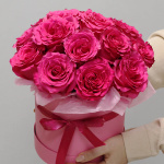 Букет из 15 розовых роз в коробке