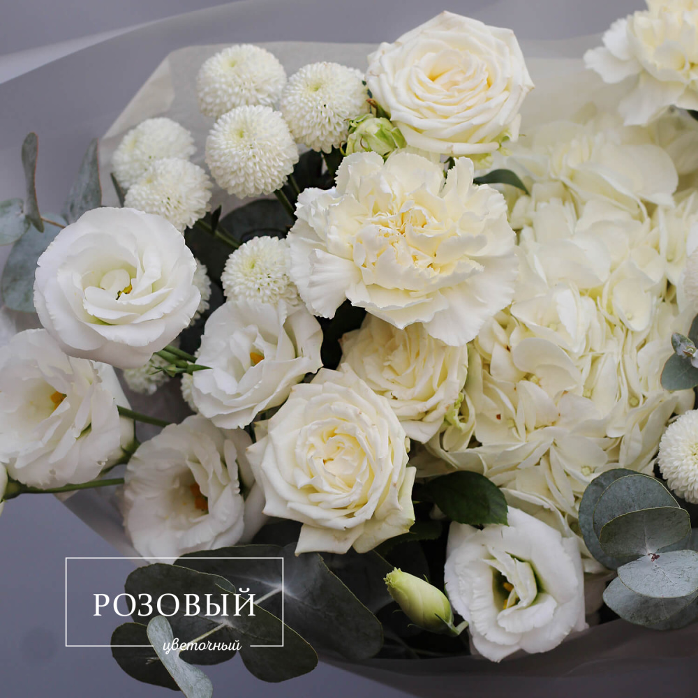 Букет с гортензией "Белоснежный"