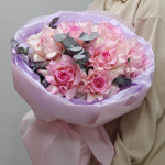 Букет из 7 розовых французских роз
