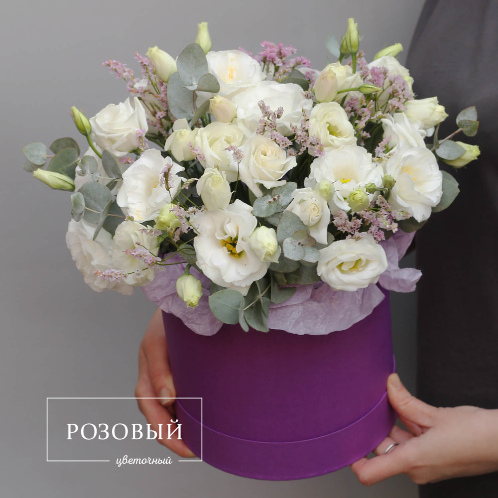 Букет эустом в коробке